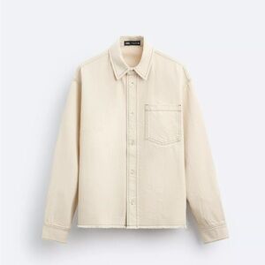 Zara Cream Denim Shirt - Small - New
